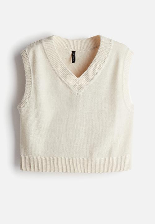 H&M - V-neck sweater vest - light beige