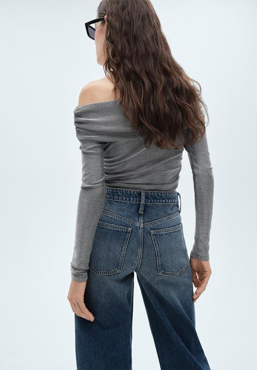 MANGO - Top xvelvi - grey 