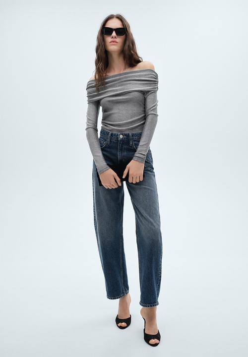 MANGO - Top xvelvi - grey 