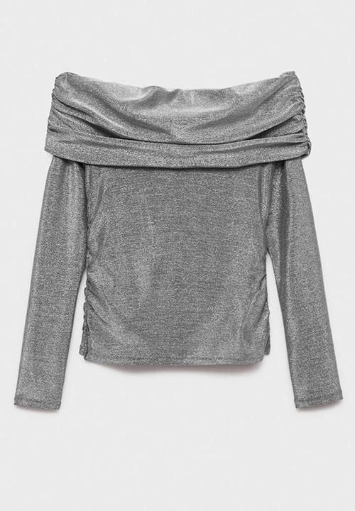MANGO - Top xvelvi - grey 