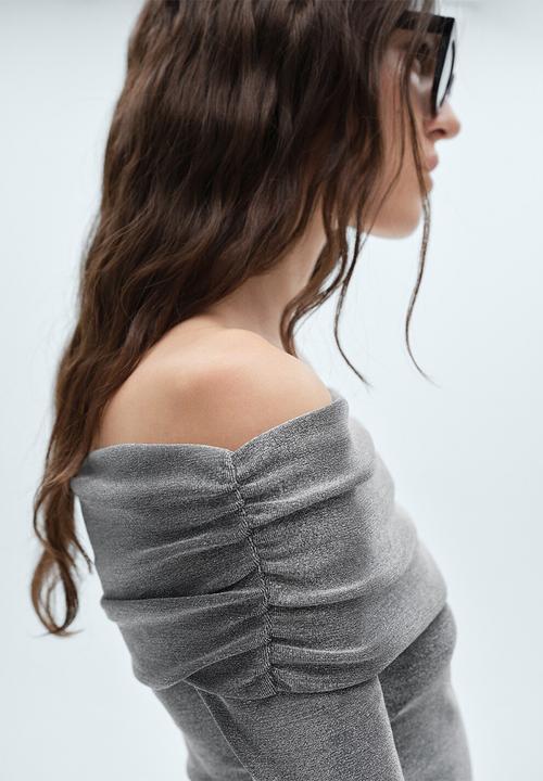 MANGO - Top xvelvi - grey 