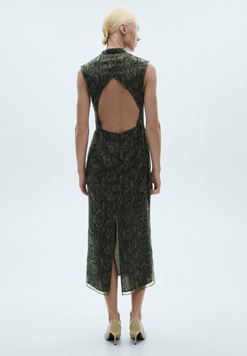 MANGO - Dress Organza - Light Beige
