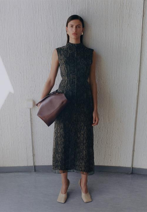 MANGO - Dress Organza - Light Beige
