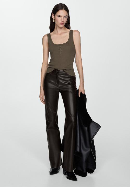 MANGO - Trousers Connie - Dark Brown