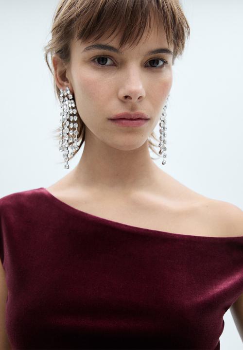 MANGO - Asymmetric velvet top