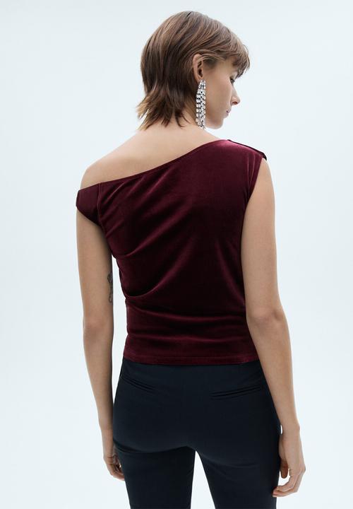 MANGO - Asymmetric velvet top