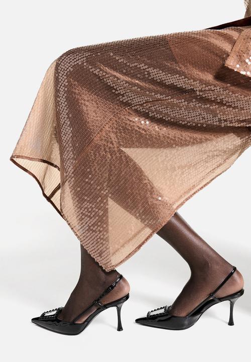 MANGO - Skirt Cristal - Brown