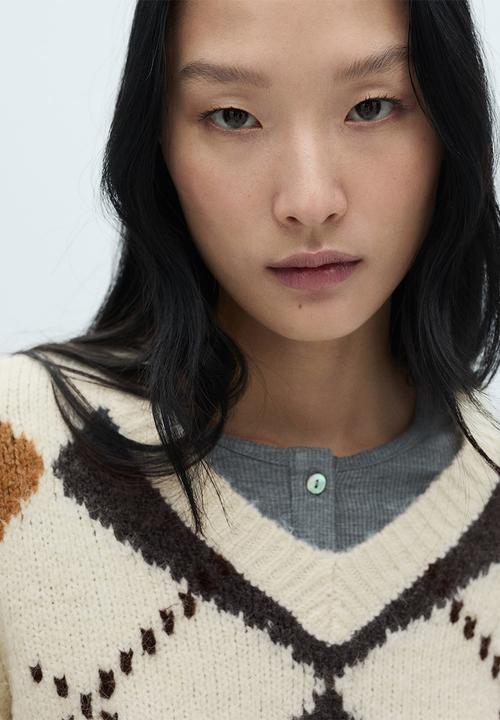 MANGO - Sweater Rombin - Light Beige