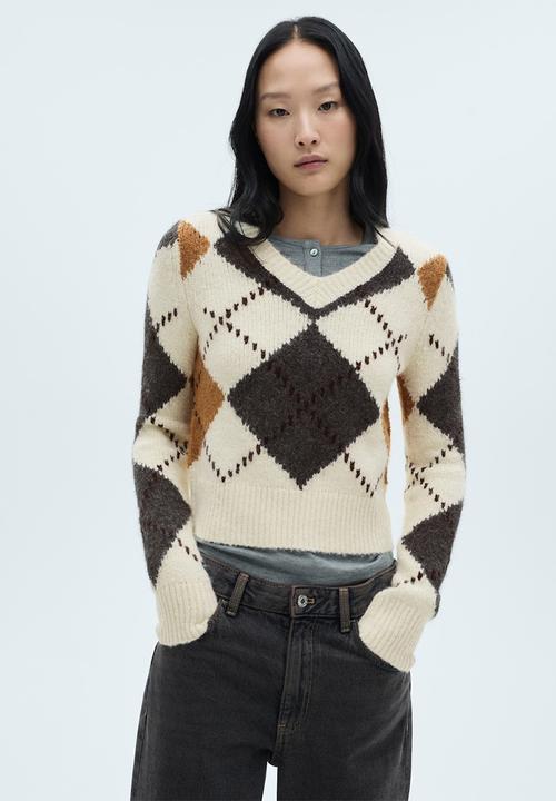 MANGO - Sweater Rombin - Light Beige
