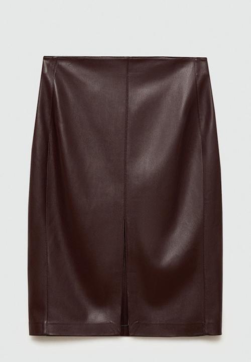 MANGO - Skirt Pencil -  Dark Red