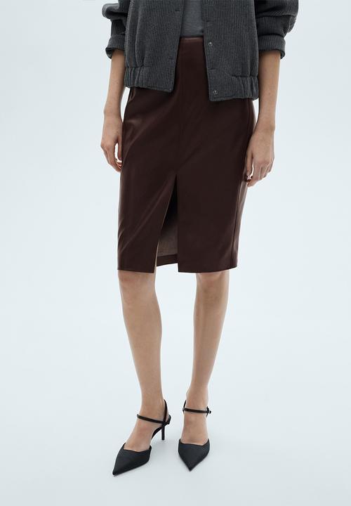 MANGO - Skirt Pencil -  Dark Red
