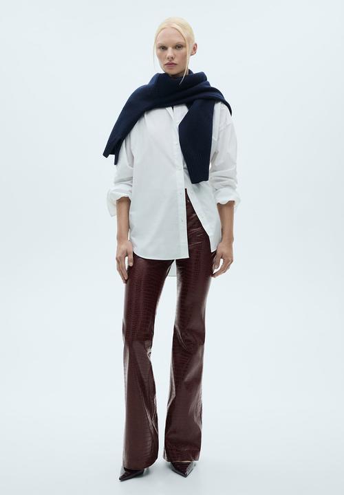 MANGO - Trousers Doris - Dark Red