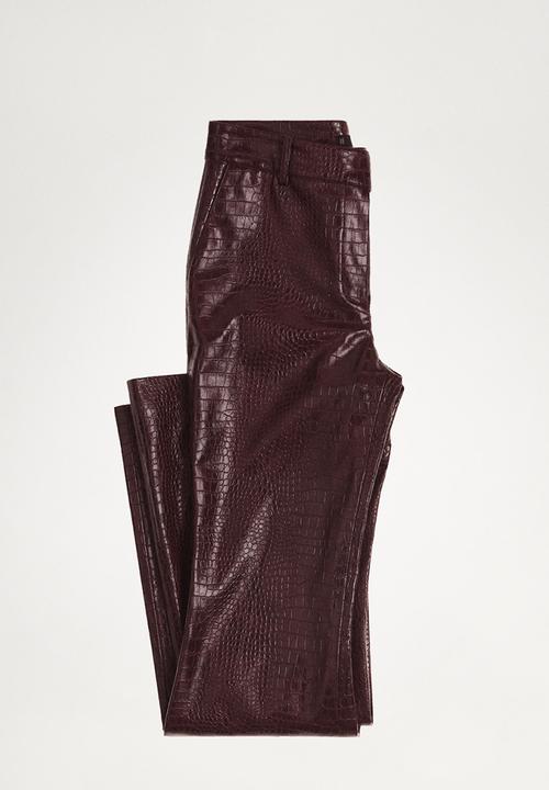 MANGO - Trousers Doris - Dark Red