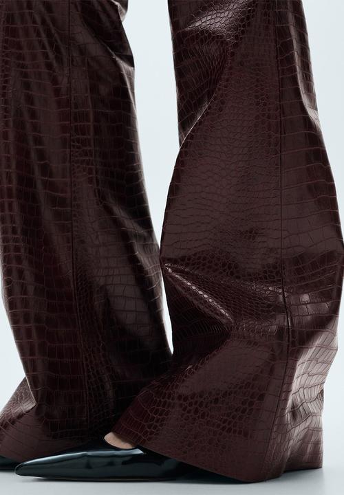 MANGO - Trousers Doris - Dark Red