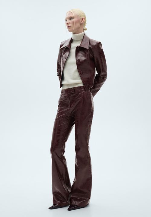 MANGO - Trousers Doris - Dark Red