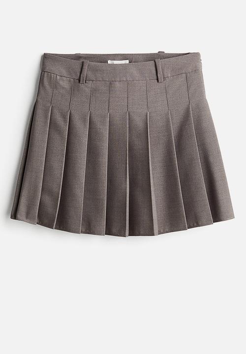 H&M - Pleated mini skirt - grey marl
