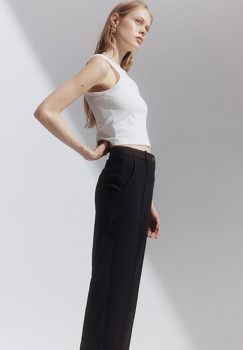 H&M - Tapered tailored trousers - black