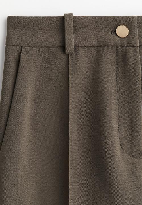H&M - Tapered tailored trousers - dark khaki green