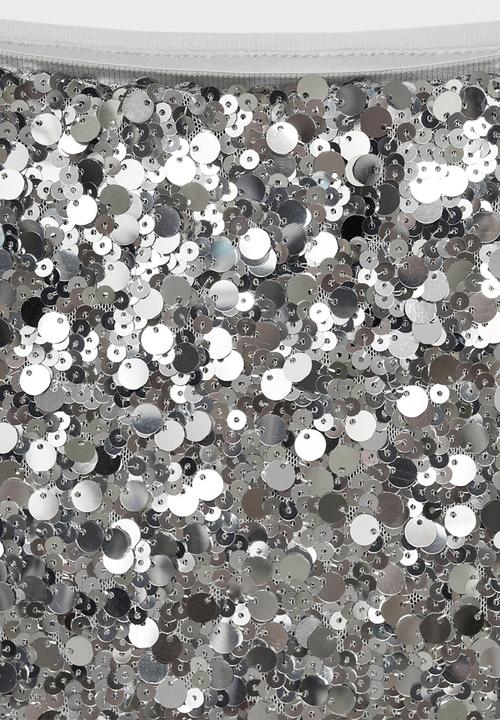 MANGO - Sequin midi skirt - Silver