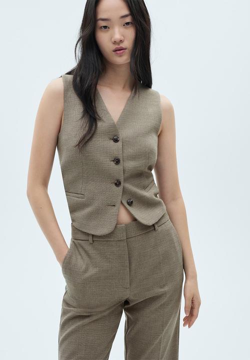 MANGO - Trousers Liam - Beige/Khaki