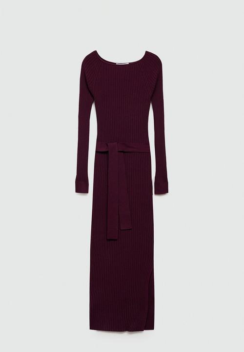 MANGO - Dress Goleto - Dark Red