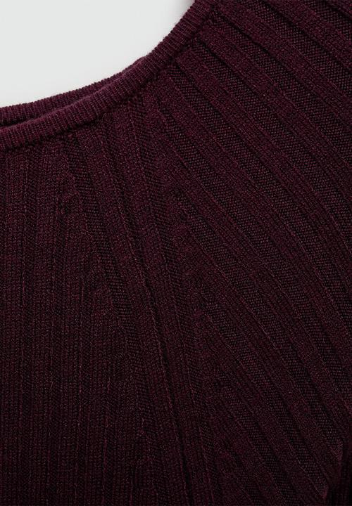 MANGO - Dress Goleto - Dark Red