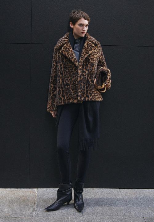 MANGO - Coat Felina - Medium Brown