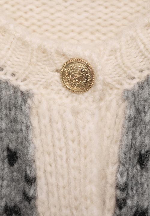 MANGO - Cardigan Rombin - Light Beige