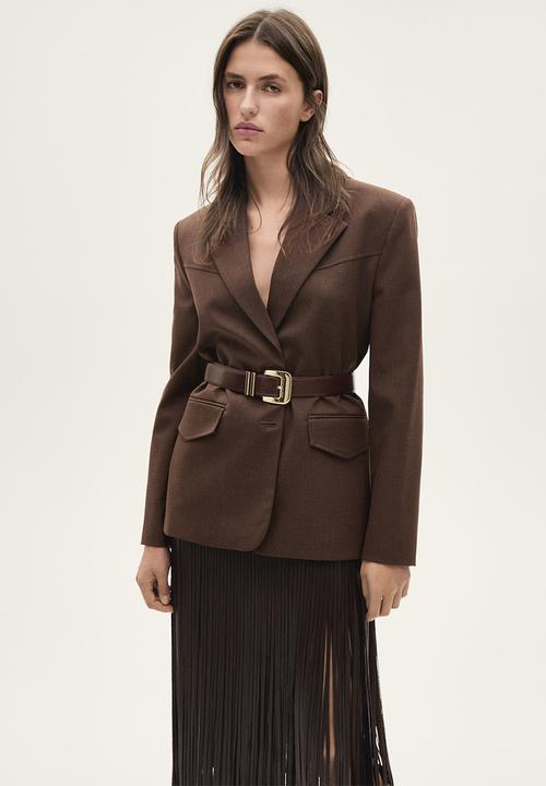 MANGO - Skirt Lea - Brown