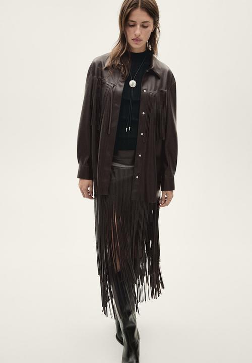 MANGO - Skirt Lea - Brown