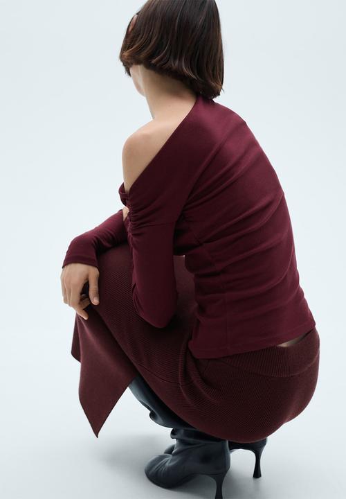 MANGO - T-Shirt dakota - dark red