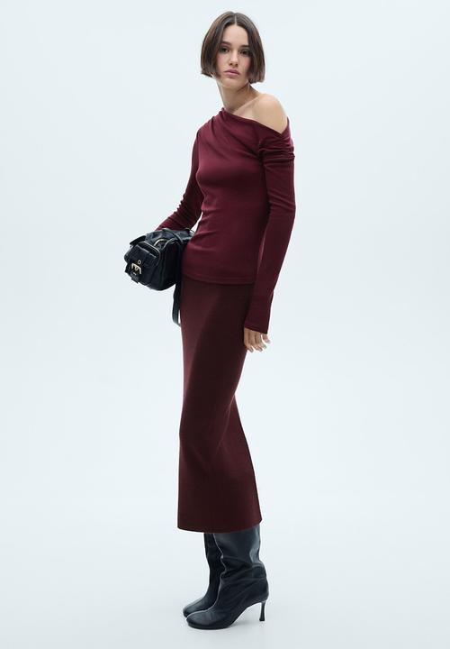 MANGO - T-Shirt dakota - dark red