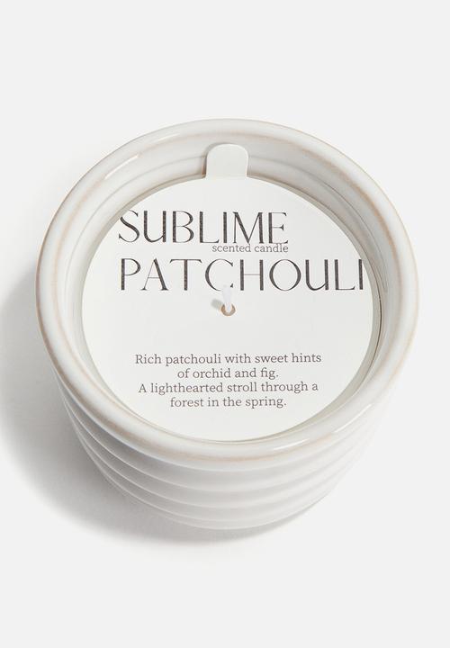 H&M - Scented candle in a stoneware holder - white/sublime patchouli