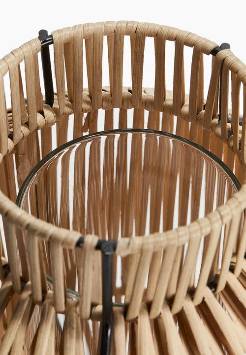 H&M - Rattan candle lantern - beige