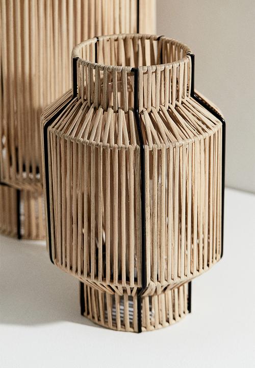H&M - Rattan candle lantern - beige