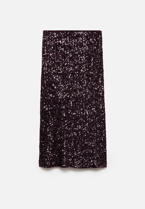 MANGO - Skirt Xjavi - Dark Red