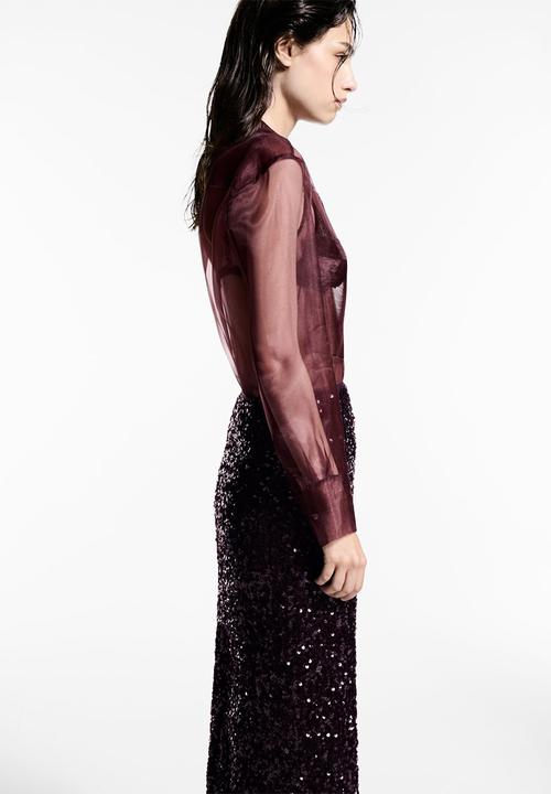 MANGO - Skirt Xjavi - Dark Red