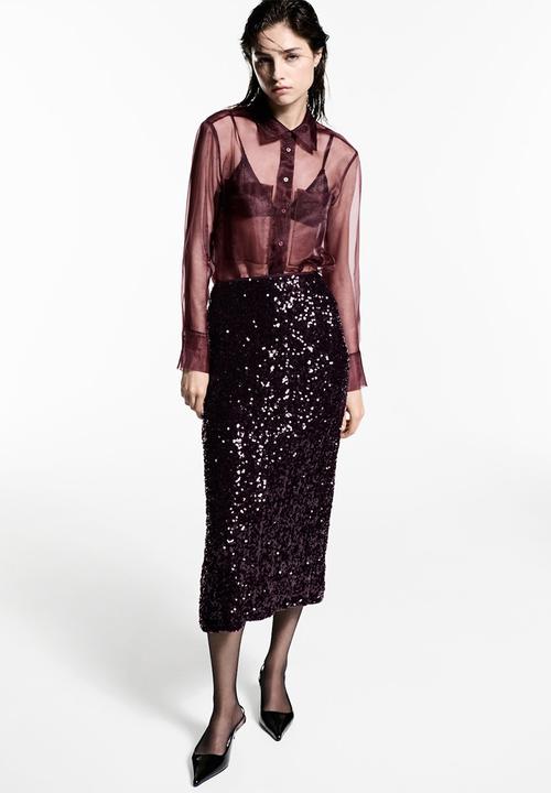 MANGO - Skirt Xjavi - Dark Red