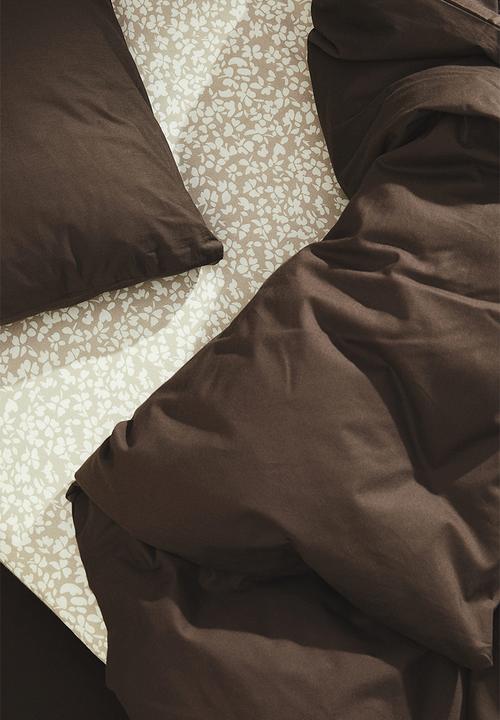 H&M - Patterned cotton fitted sheet - beige floral