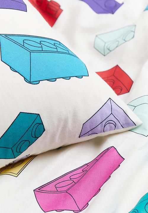 H&M - Patterned cotton duvet cover set - multi-coloured/lego