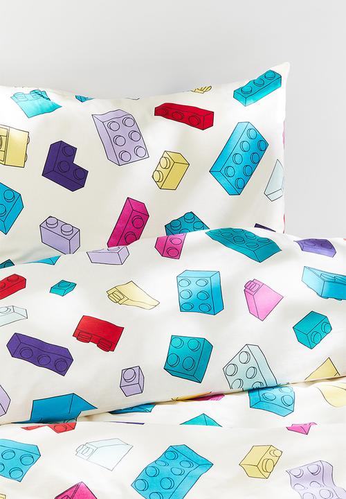 H&M - Patterned cotton duvet cover set - multi-coloured/lego