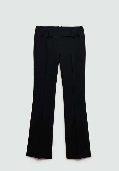 MANGO - Trousers Checky -  Black