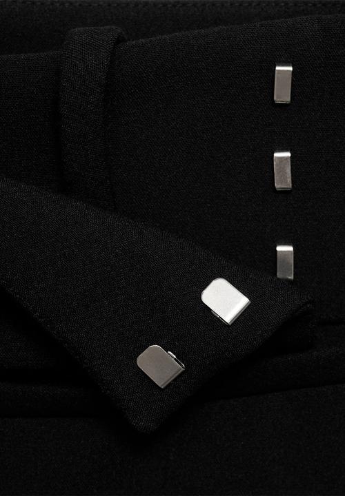 MANGO - Trousers Checky -  Black