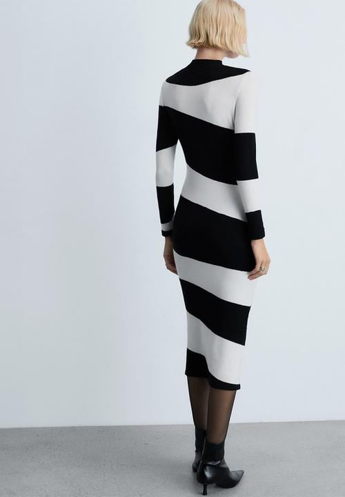 MANGO - Dress Wavy - Black & White 