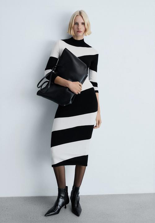 MANGO - Dress Wavy - Black & White 