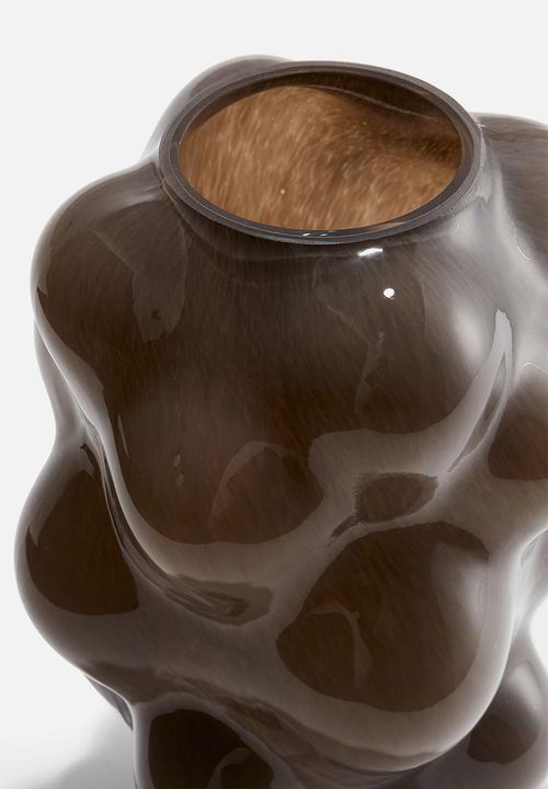 H&M - Bubbled glass vase - brown
