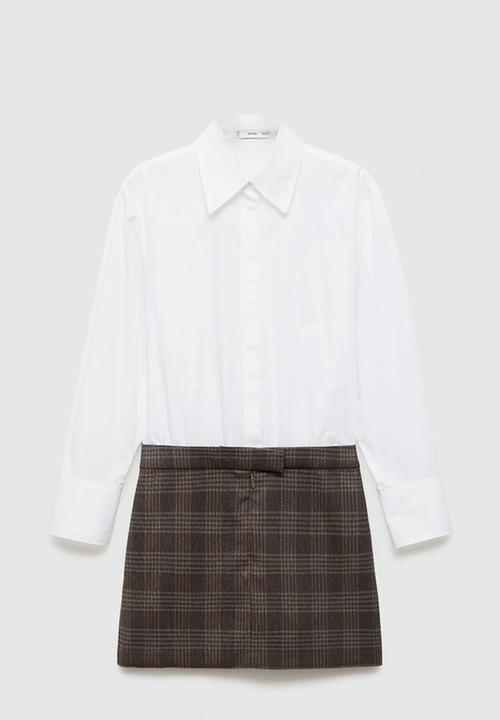 MANGO - Dress Combi -  White