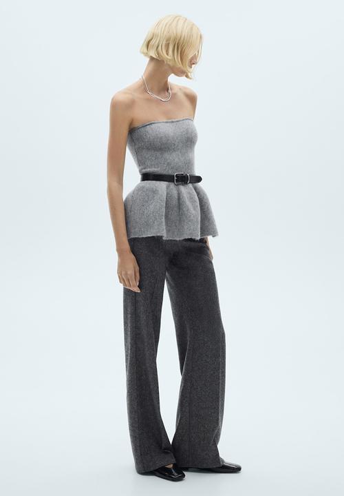MANGO - Top Jabot - Gray