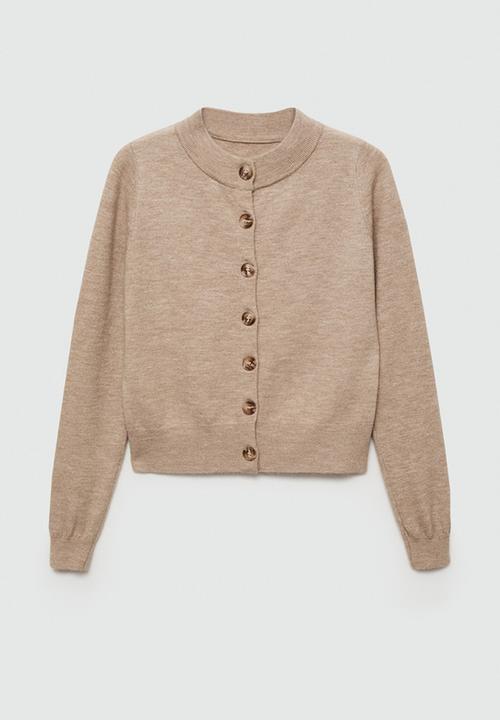 MANGO - Cardigan Nekko -  Light Pastel Gray