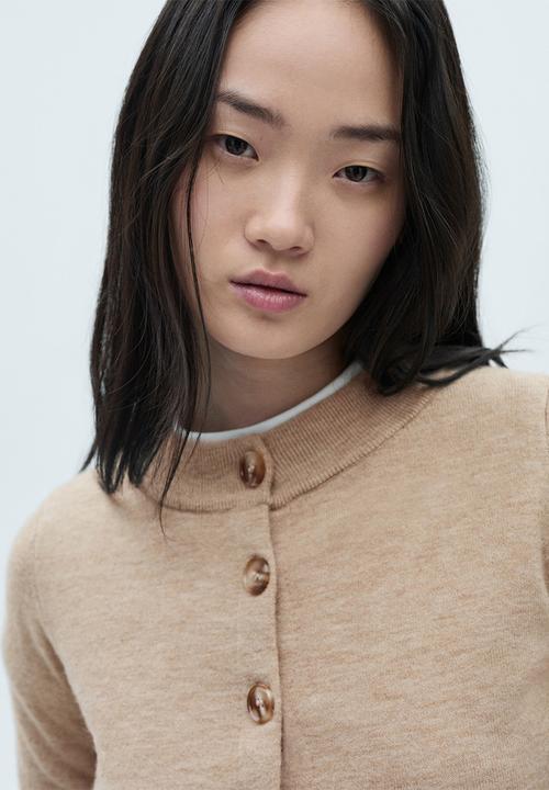 MANGO - Cardigan Nekko -  Light Pastel Gray